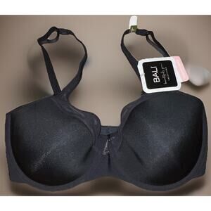 NWT Bali Ultra Light Underwire Convertible T-Shirt Bra, Black 36DD